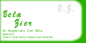 bela zier business card